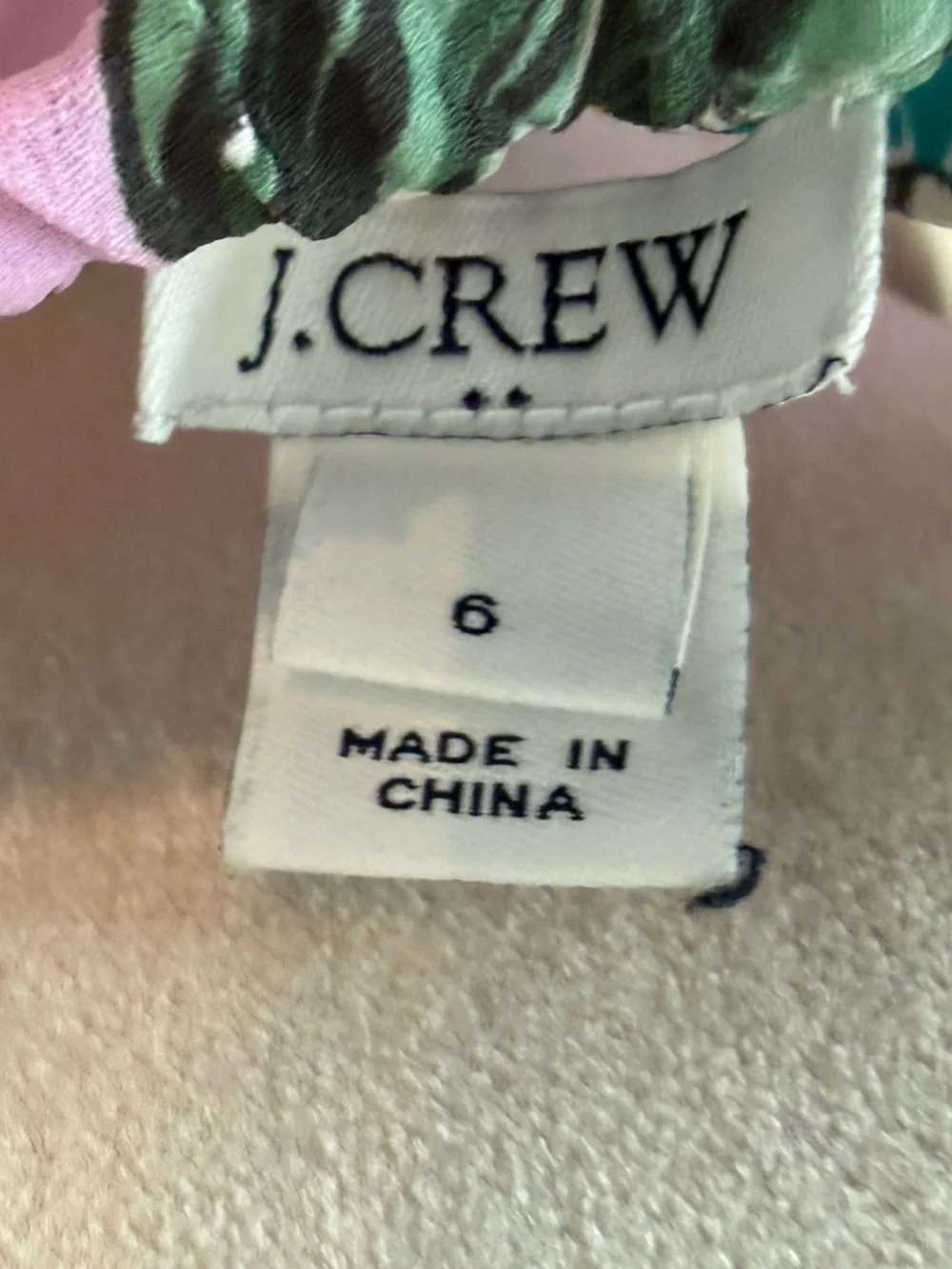 🌿🌸 J.Crew Tropical Off Shoulder Tie Strap Top Pink Green Floral Tassel Size S 🌸🌿